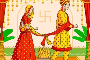 Quali sono i sette voti di un matrimonio indù?